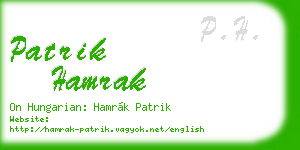 patrik hamrak business card
